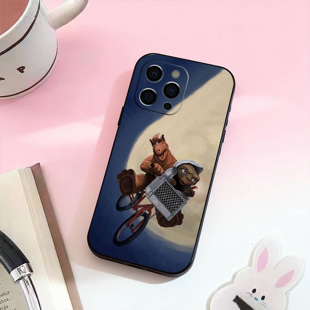 ТВ А-АЛФ Чехол для телефона для iPhone 17,16,15,14,13,12,11 Plus,Pro Max,Мягкий силиконовый черный чехол