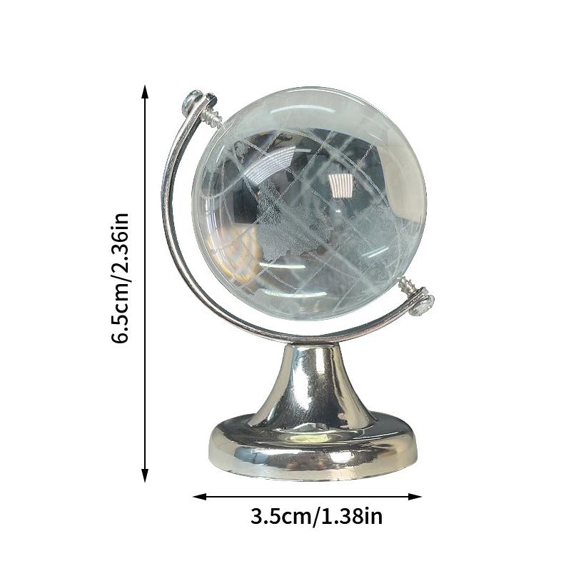 Ins Mini Globe Transparent Earth Globe Ball Glass Miniature Ornament Educational Toys Home Decor Gift Office Decoration