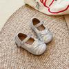 Korean-style girls' princess shoes, spring and autumn lace bow flats, versatile forest-style little leather shoes, trendy baby shoes