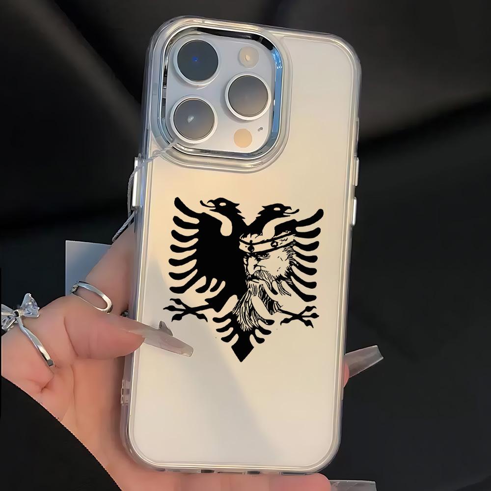 Чехол для телефона с албанским орлом для iPhone 17 16e 16 15 14 13 12 11 mini Pro Max X XR XSMAX 8 7 Air Plus Прозрачный Мягкий Чехол