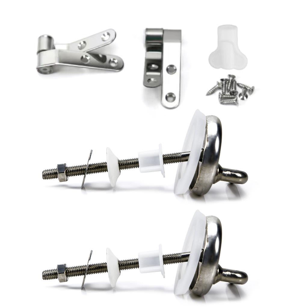 Toliet Hinges/Screws Toilet Lid Mounting Set Bathroom Hardware Repair Set Toilet Seat Attachment Simple Installation