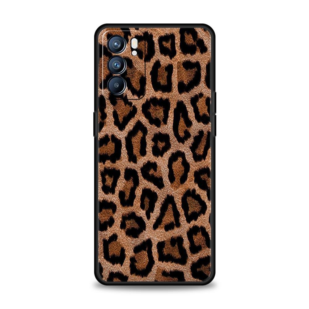 Модный чехол с принтом тигра и леопарда для Oppo Reno13 Reno12 Reno11 F Reno10 Pro A54 5G Find X5 A53 A52 A9 A17 4G A79 A80 A98
