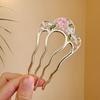 Французские ретро аксессуары для волос-пучка Элегантные гребни-заколки для волос с жемчужными цветами Женские повседневные U-образные шпильки Женская сплавная заколка для волос Подарок