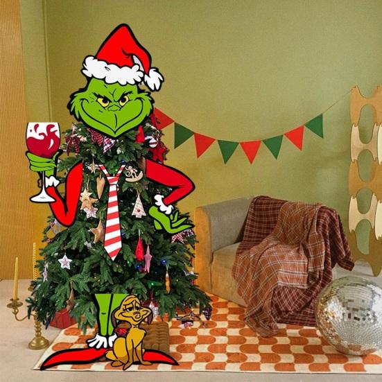 1 компл. Рождественские зеленые волосы, украшение в виде эльфа, отдельное лицо, рука, нога, многоразовая бумага, макет сцены в помещении, топпер для рождественской елки, праздничный декор, орнамент, подарок для вечеринки