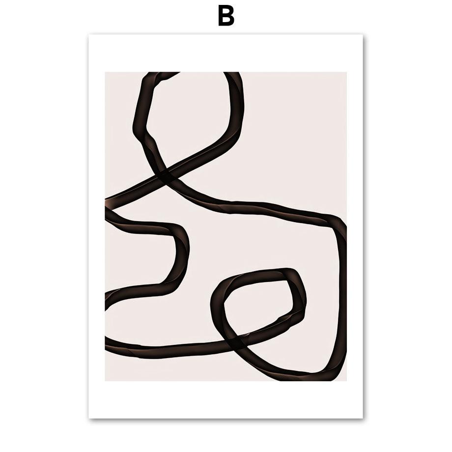 Бежевый Озерная Ферма Лодка Одуванчик Бохо Абстрактные Линии Плакаты И Принты Холст Искусство Настенное Украшение Дома Картины Для Гостиной