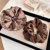 Korean Leopard Print Big Hair Ties Scrunchies Elegant Satin Elastic Hair Band Women Simple Temperament Ponytail Hair Accessories