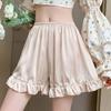 New Women Ruffled Lace Loose Shorts Skirts Summer Thin Elastic Waist Safety Pants Female Sleep Bottom Sweet Sexy Shorts Clothing