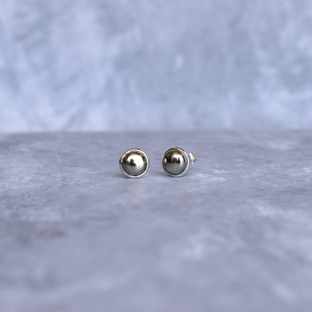 Genuine Pyrite Stud Earrings Healing Gemstone Studs Earrings For Women Sterling Silver Handmade Earrings Unique Gifts Bridesmaid Gifts