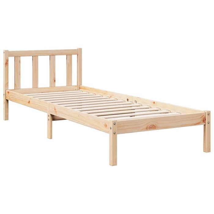 VidaXL Cadre de lit extra long sans matelas 90x210 cm bois massif pin, lit, meuble de chambre à coucher, lit en bois, lit 852430