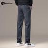 Bao Cai Yang Men's Corduroy Straight-Leg Warm Casual Pants