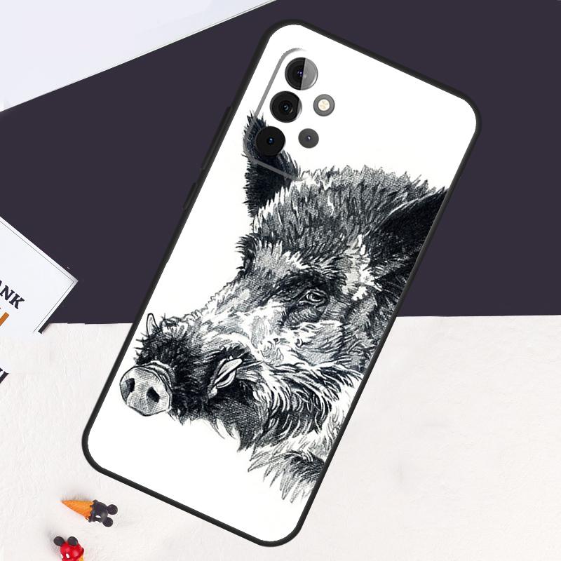 Cute wild boar funny Cartoon Case For Samsung Galaxy A22 A16 A33 A36 A56 A26 A15 A55 A53 A35 A32 A52 A54 A34 A14 A05 A06