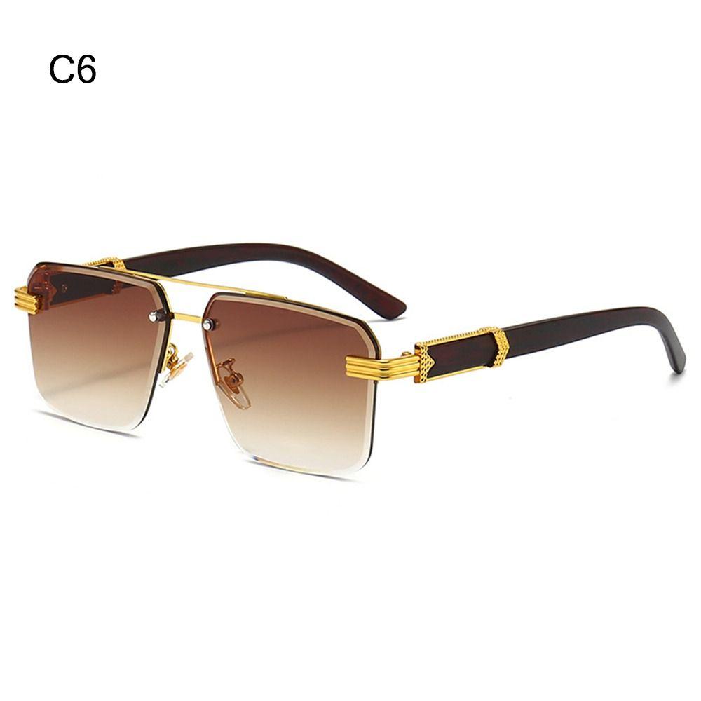 Fashion Square Rimless Sunglasses Men Women Luxury Frameless Sun Glasses Gradient Shades UV400 Cutting Lenses Eyeglasses