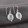 Aqua Chalcedony Handmade Gemstone Jewelry, 925 Solid Sterling Silver Earrings Unique Design Jewelry, For Women