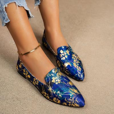 Модные лоферы Женские балетки Леопардовый цветочный принт Острый носок Повседневная женская обувь Новая удобная обувь для ходьбы Mujer Zapatos Обувь