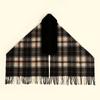 Autumn and Winter New Cashmere Plaid Warm Shawl Maillard Fringed Couple Versatile Niche Women's Cape Scarf