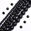Creative Natural Round Black Agate Stone Beads Spacer Loose Beads Bead 4 6 8 10 12mm For DIY Necklace Bracelet Jewelry Making