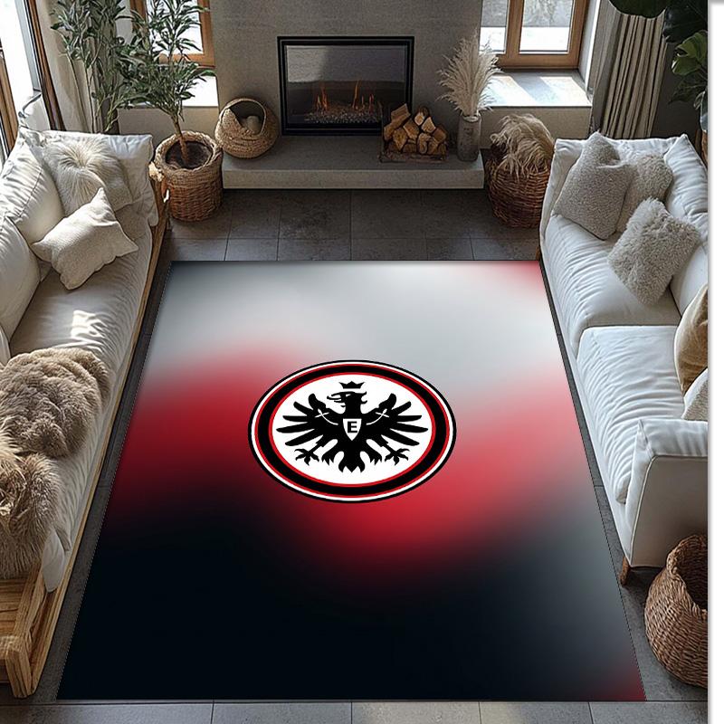 Eintracht Frankfurt Football Print Crystal Velvet Rug, Comfortable Water Absorbent Non Slip Indoor Floor Carpet
