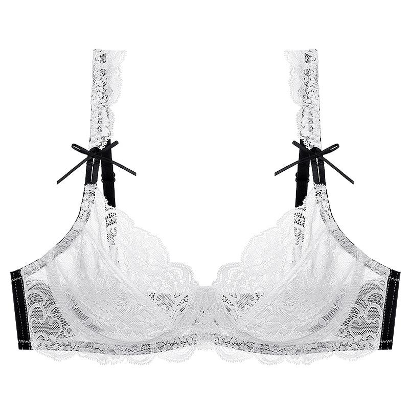 Французское сексуальное кружевное нижнее белье женское летнее ультратонкое дышащее большого размера нижнее белье большая грудь маленькая защита от провисания бюстгальтер