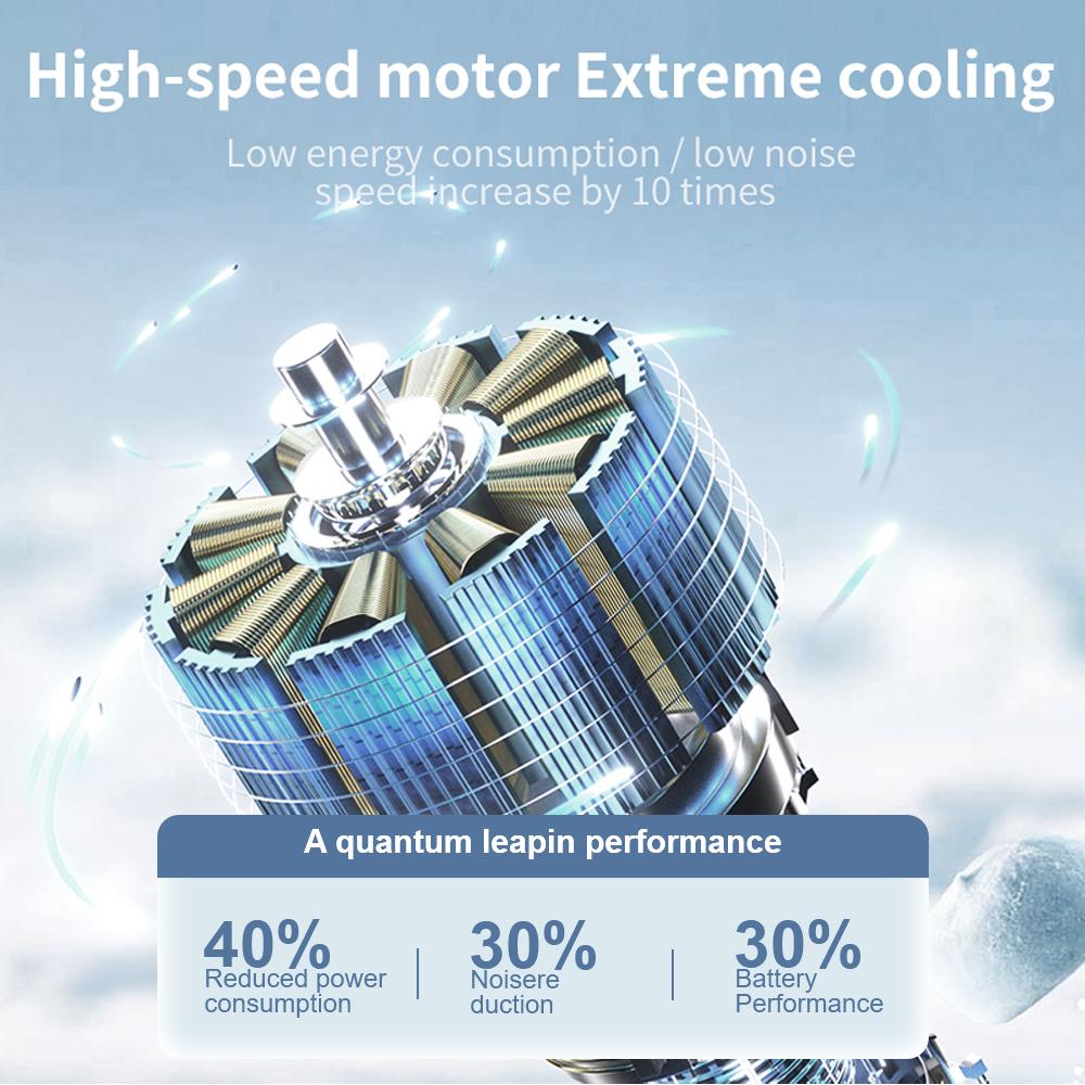 Ice Cooling Handheld Fan Small Pocket Fans with Ice Cooler 13000 Rpm 3-in-1 Portable Fan Rechargeable Speed(100)