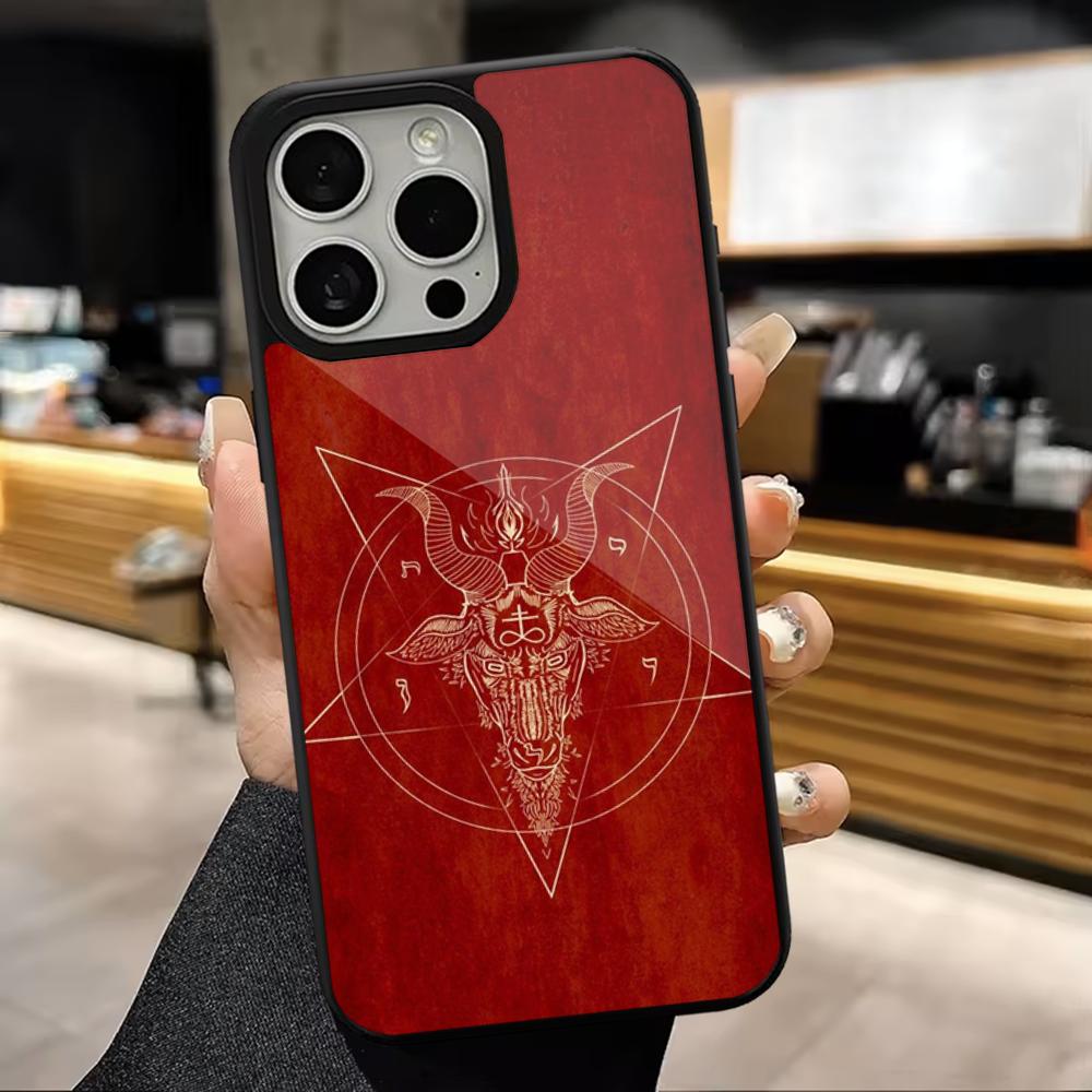 Hell Pentagram Satanic Phone Case For iPhone 16,15,14,13,12,11,Pro,Max,Plus,Mini,Magsafe,Magnetic Wireless Charging Case