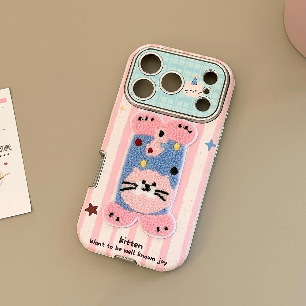 Подходит для Осени и Зимы Чехол для Мобильного Телефона Iphone17promax Apple 16 15 Плюшевые Мультяшные Животные 13 Кожаный Чехол для Мобильного Телефона
