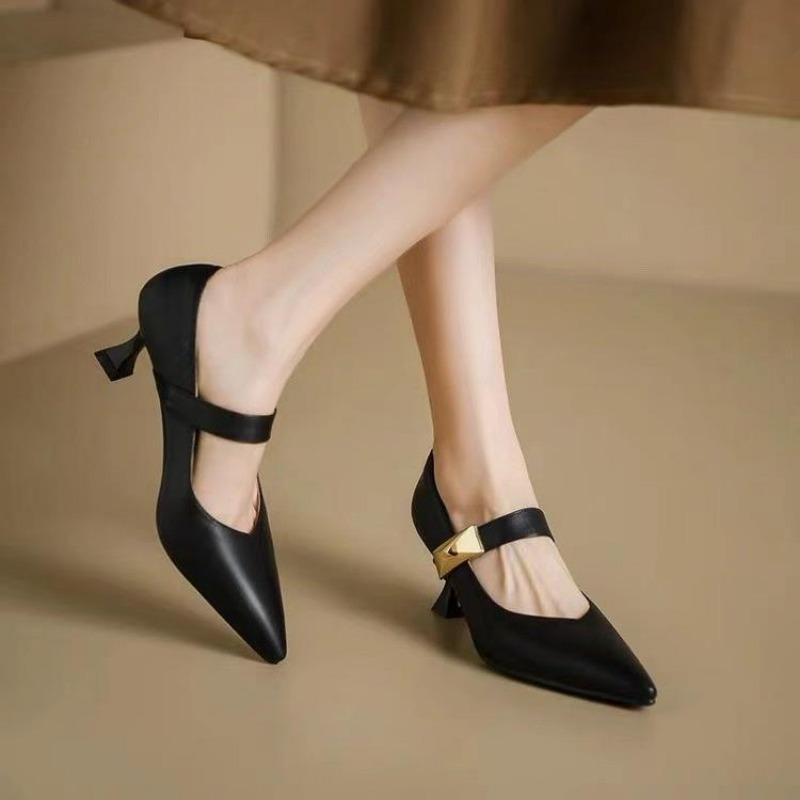 Модные металлические декоративные женские туфли новые острые тонкие каблуки темпераментные женские туфли неглубокие одинарные туфли для женщин