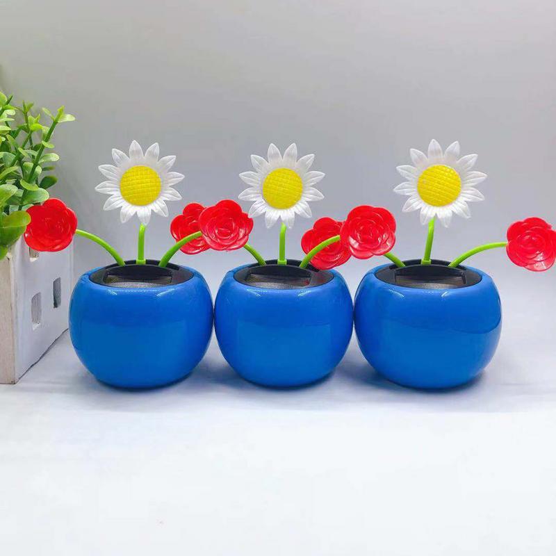 Танцующий цветок автомобильный орнамент качающаяся пчела автомобильное украшение игрушечная машинка солнечный вращающаяся голова цветок солнечные аксессуары для девочек