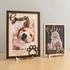 Customizable Personalized Wooden Pet Photo Frame with Name And Date - Vertical Desktop Display Dog Memorial Gift Featuring