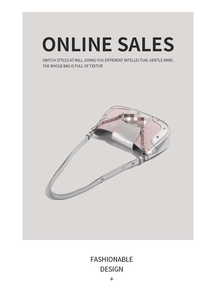 Шикарная сумка кроссбоди с узором крокодила 2024 года - Универсальная сумка на плечо, ручная, подмышечная сумка с модной цепочкой для любителей пикантного стиля.