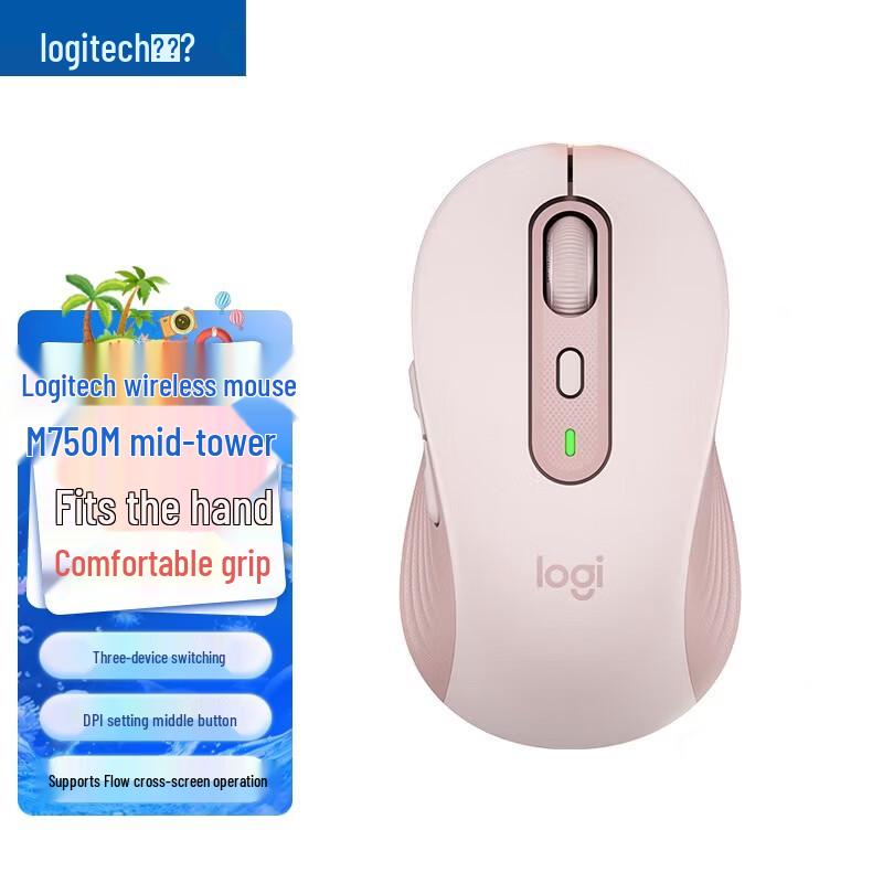 Logitech Беспроводная Bluetooth-мышь M750M, бесшумная