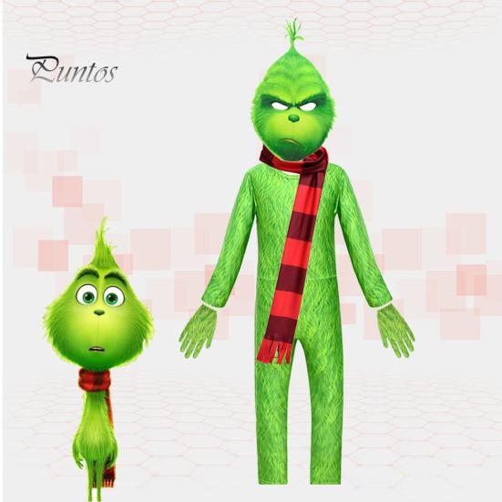 1 комплект детский комбинезон на Хэллоуин зеленый пушистый зверь косплей костюм включает в себя маска перчатки шарф набор фото реквизит одежда для выступлений