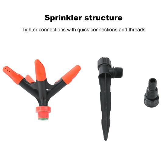 2 Pcs Irrigation Sprinklers 360 Degree Rotation 5-in-1 Large Coverage Area 5 Arm Irrigation Adjustable Angle Yard Lawn Greenhouse