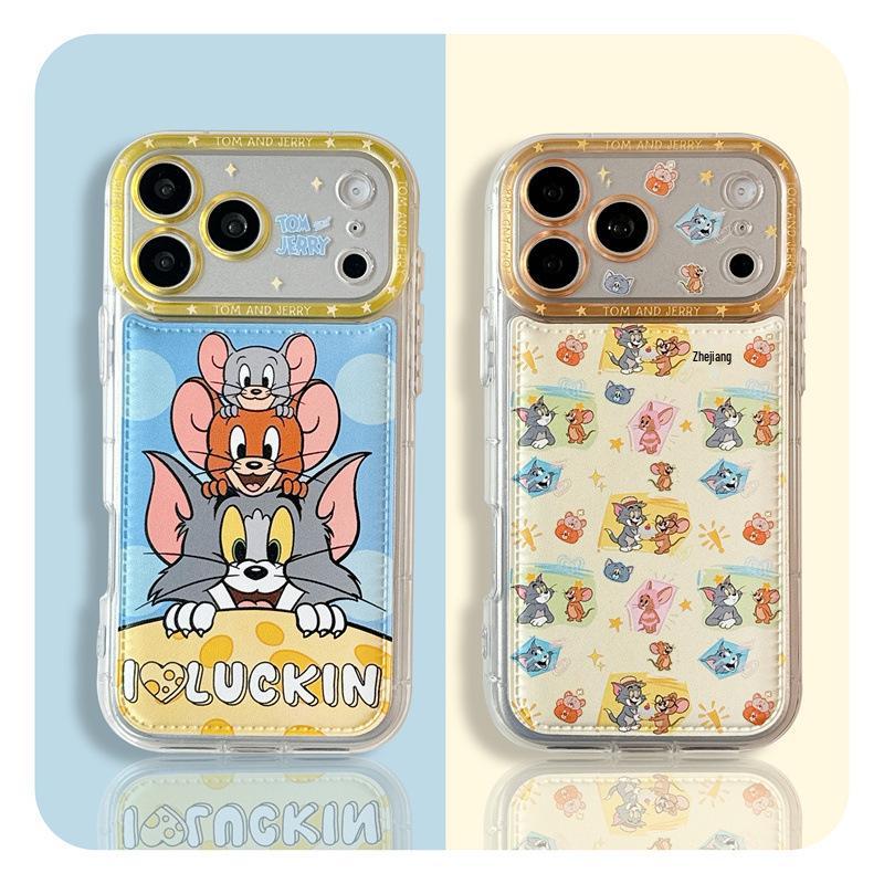 Мультяшный Кот и Мышь Чехол для iPhone 15/14, 17/16 Pro Max Защита от падений.