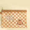 Cartoon Capybara Document Bag PVC Information Pack Test Paper Storage Bag A4 File Bag  Student