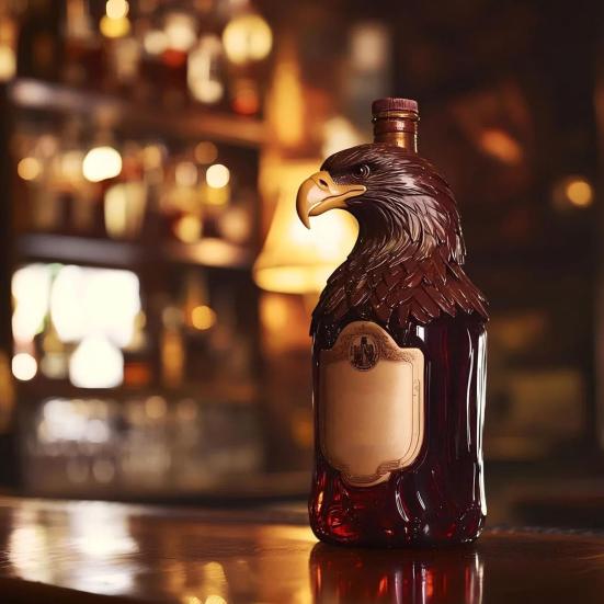 Графин для виски с гравировкой орла, стеклянный графин 850 мл, художественный графин из бессвинцового стекла для бурбона, подарки для папы, мужа, парня