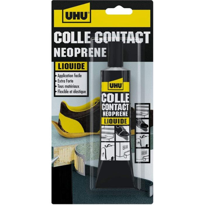 Colle Contact - UHU - Néoprène Liquide - 46 Ml - Extra-forte - Résistante À L'eau
