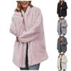 Women's Autumn/Winter Fashion Solid Colour Loose Fleece Mid Length Fleece Warm Coat