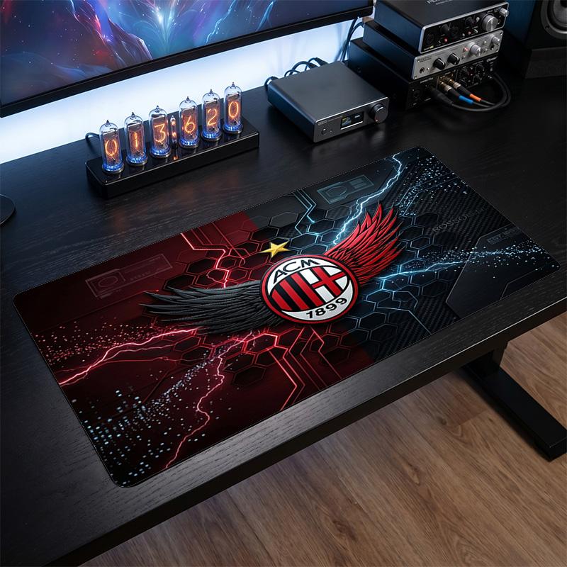 Большой коврик для мыши с принтом AC Milan, нескользящий мягкий резиновый игровой коврик для стола, декор для офисного ноутбука компьютера