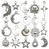 Vintage Silver Sun Moon Star Pendants for DIY Necklaces & Bracelets