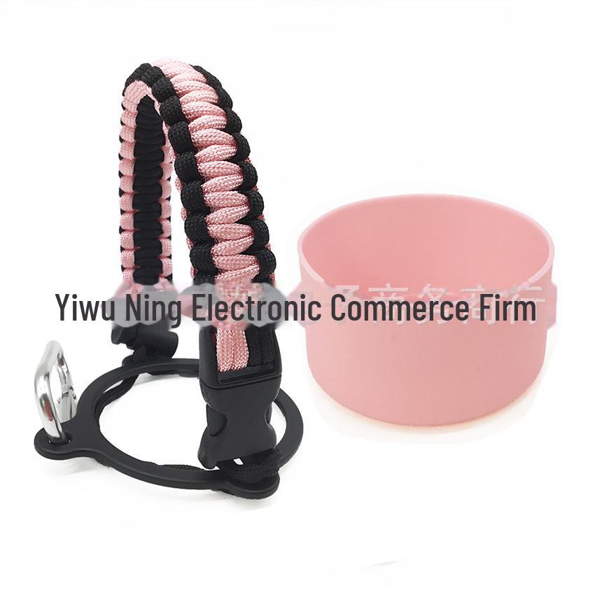Top Thermos Cups with Silicone Non-Slip Sleeves, Hand-Woven Ropes, and Cup Handles