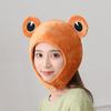 Frog Plush Hat Soft Warm Cartoon Animal Headgear for Winter Birthday Holiday