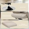Reclining Armchair, 135 Degree Recline, 360 Degree Swivel, Footrest, Beige Fabric
