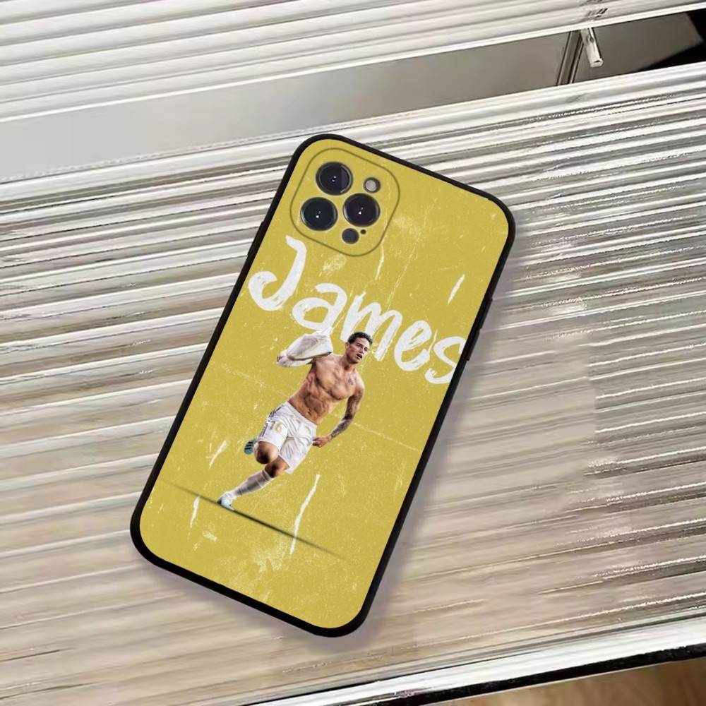Football J-James Rodriguez Phone Case For iPhone 17,16,15,14,13,12,11 Plus,Pro Max,XS,Soft Silicone Black Cover