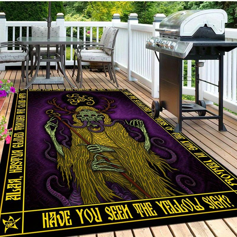 The King in Yellow Hastur Rug, Non-Slip Floor Mat for Bedroom Living Room, Gothic Horror Cthulhu Decor Carpet for Game Room