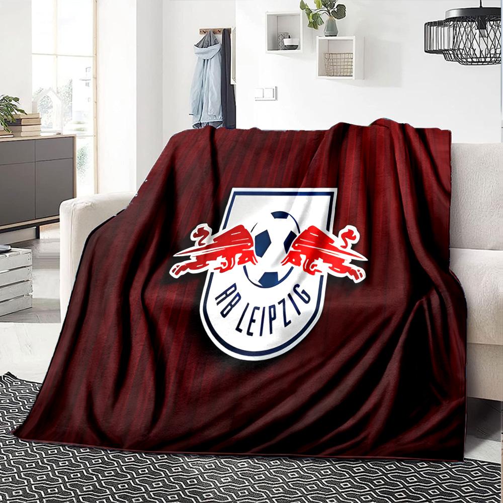 Rb FootballCrest Design Flannel Blanket, Soft Polyester, Modern Design, All-Season for Camping, Travel, Gifts for holidays or birthdays