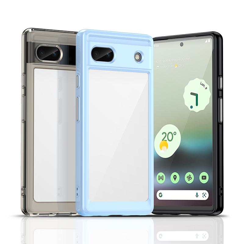 Для Google Pixel 6A Прозрачный чехол Для Google Pixel 6A 7A 7 Pro Чехол Funda Funda Жесткий Полупрозрачный Ударопрочный Бампер для телефона Pixel 6A