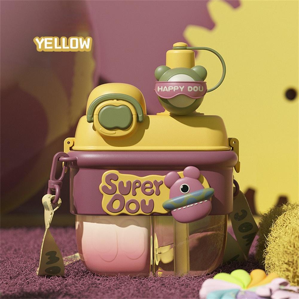 Портативный поильник-непроливайка с яркими цветами, устойчивый к падениям и столкновениям, два способа пить воду, нажатие одной кнопки, летняя присоска