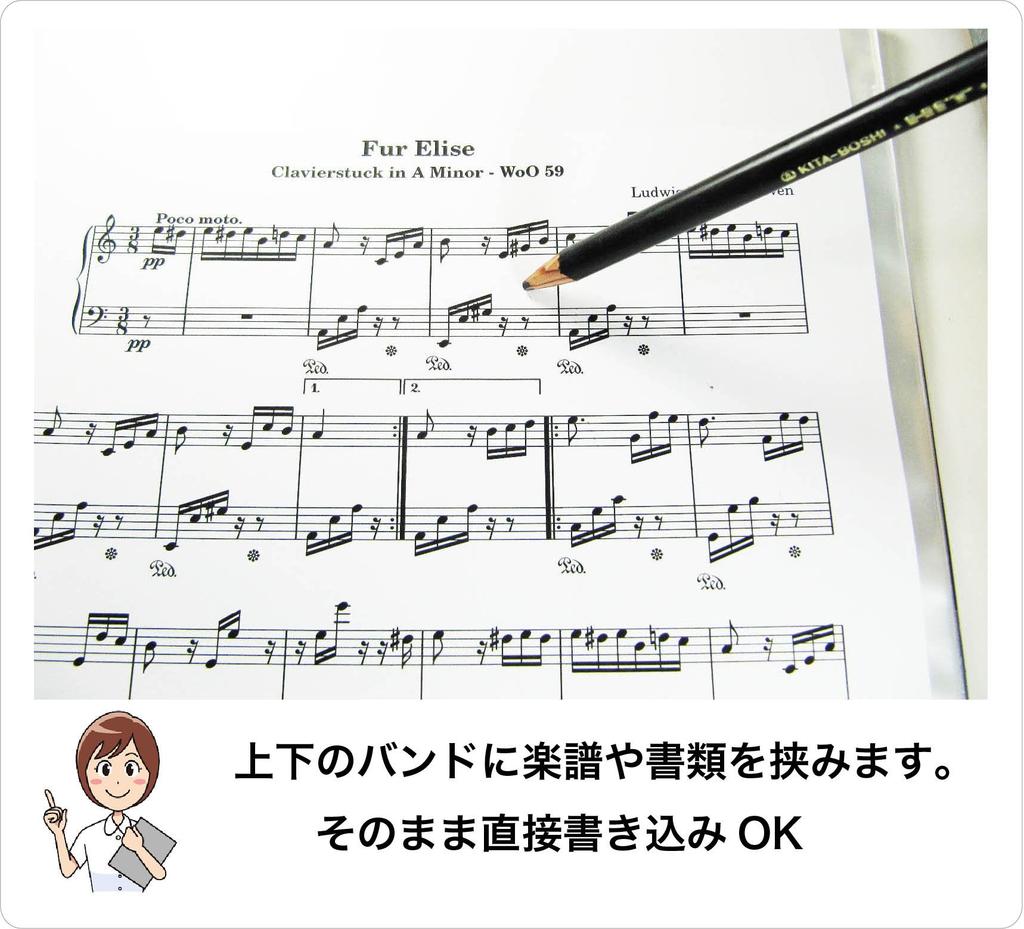 File PLUS DO Music File, Writing and Storage, Band File, Ring Type, 30 Pockets (Sold Individually, Black)