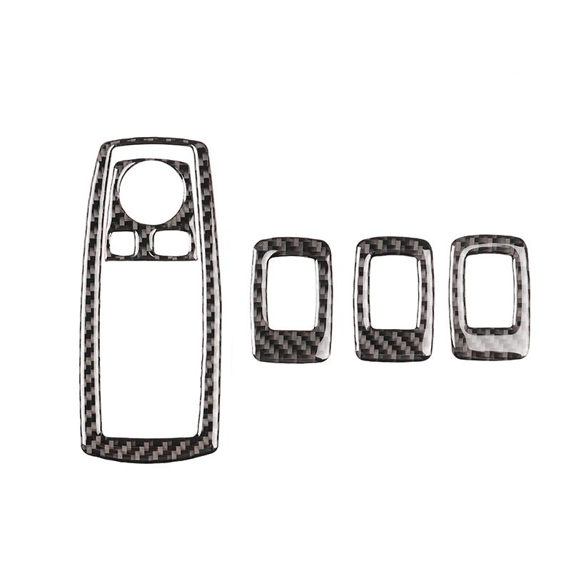 5 шт./компл. Наклейка на переключатель стеклоподъемника автомобиля в стиле мягкого углеродного волокна, подходит для BMW X3 E83 2006-2010, автоинтерьер
