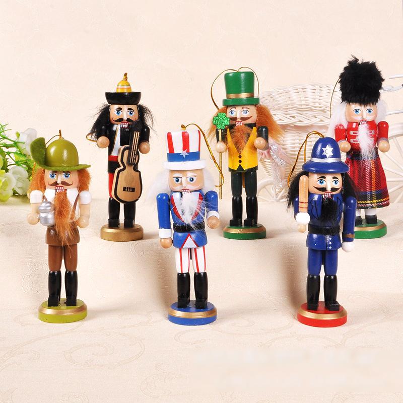 13cm Nutcracker 6 Pcs/Lot Creative Puppets Doll Toy Children Christmas Gift Action Toy Ht026